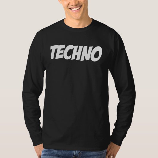 Happy Techno lettering  Acid Techno Techno Festiva Tシャツ (正面)