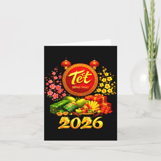 Happy Tet 2026 Year Of The Horse Vietnamese Tet Ng カード (正面)