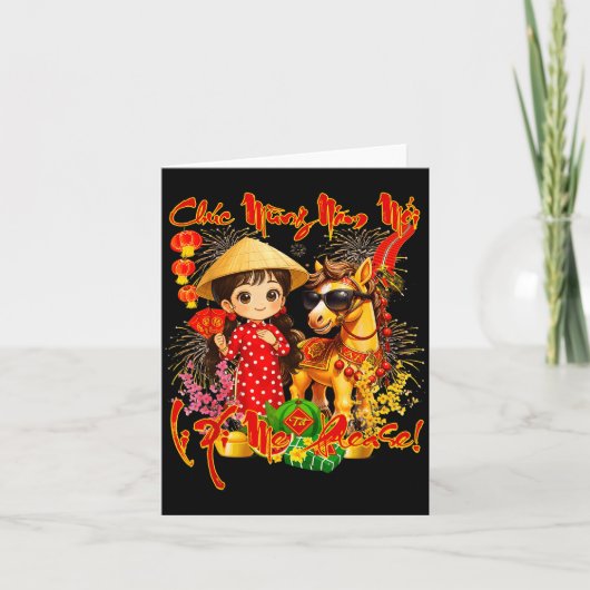 Happy Tet Chuc Mung Nam Moi 2026 Li Xi Me Please K カード (正面)