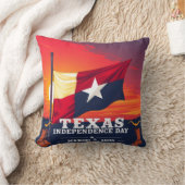Happy Texas Independence Day 1836 Art クッション (ブランケット)