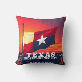 Happy Texas Independence Day 1836 Art クッション