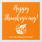 Happy Thanksgivingのカスタムスクリプトと写真の画像 ウィンドウサイン (シート)