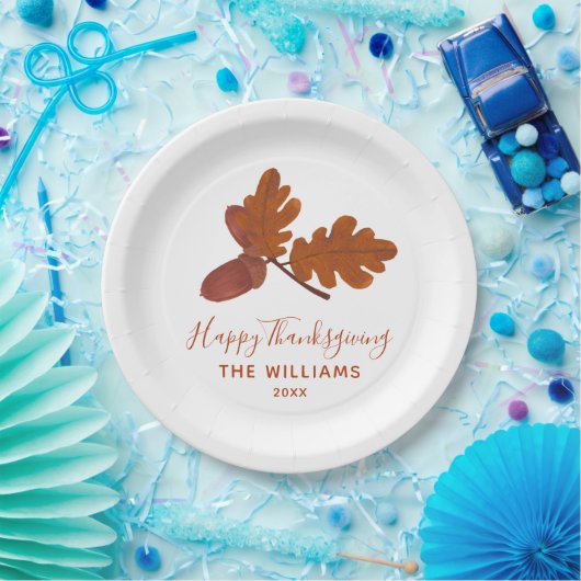 Happy Thanksgivingを呼パーソナライズされたぶ ペーパープレート (パーティー)