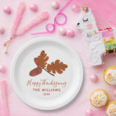 Happy Thanksgivingを呼パーソナライズされたぶ ペーパープレート (パーティー)