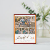 Happy Thanksgivingスクリプエレガントト写真コラージュ シーズンカード (スタンド正面)