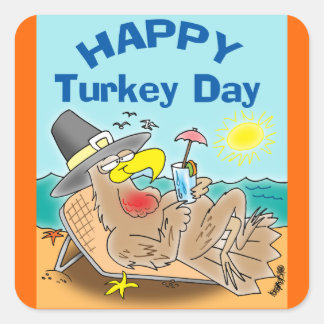 Happy Thanksgivingスタンプ スクエアシール