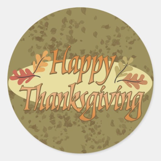 Happy Thanksgivingスタンプ ラウンドシール (正面)