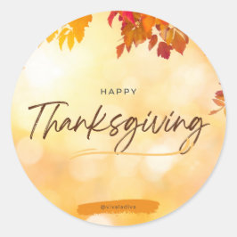 Happy Thanksgivingスタンプ ラウンドシール