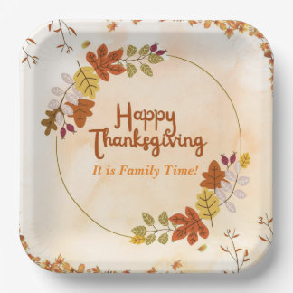 Happy Thanksgivingナプキンス: ペーパープレート