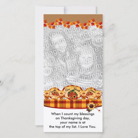 Happy Thanksgivingフォトカード シーズンカード (正面)