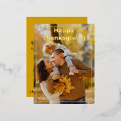 Happy Thanksgivingフルフォト 箔シーズンポストカード (正面/裏面)