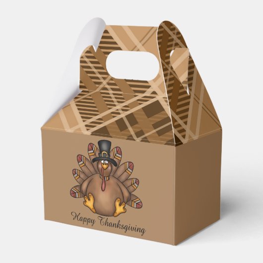 Happy Thanksgiving七面鳥の名前メッセージを追加 フェイバーボックス (裏面サイド)