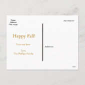 HAPPY THANKSGIVING三角形の秋の秋はがき シーズンポストカード (裏面)