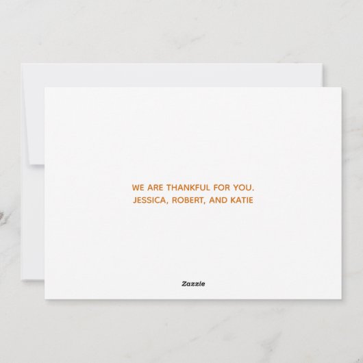 Happy Thanksgiving家族エレガント写真モダン シーズンカード (裏面)