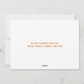 Happy Thanksgiving白エレガント文字写真 シーズンカード (裏面)