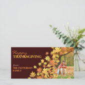 Happy Thanksgiving紅葉写真あいさつ シーズンカード (スタンド正面)