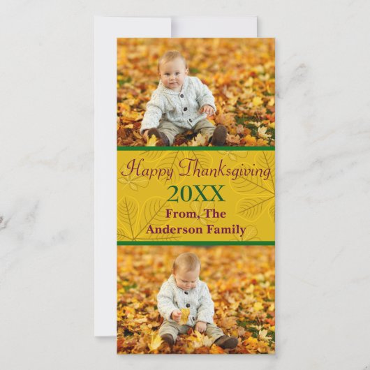 Happy Thanksgiving金ゴールド2枚 – 写真カード シーズンカード (正面)