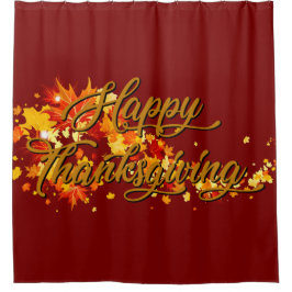 Happy Thanksgiving シャワーカーテン