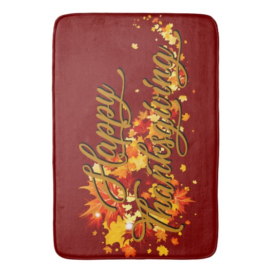 Happy Thanksgiving バスマット (正面縦)