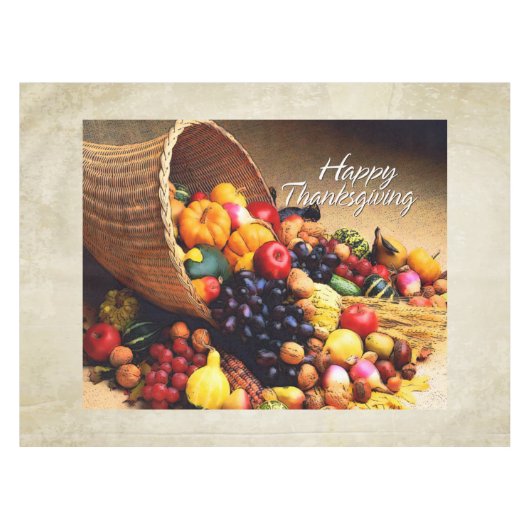 Happy Thanksgiving 12オプション テーブルクロス (正面(横))