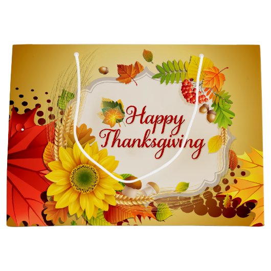 Happy Thanksgiving 13Aオプション ラージペーパーバッグ (正面)