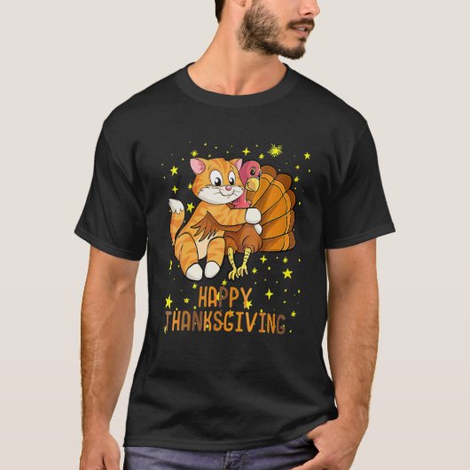 Happy Thanksgiving 2021 Cat Turkey For Cat Lovers Tシャツ (正面)