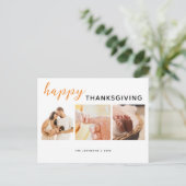 Happy Thanksgiving 3フォトベビーシャワーありがとう シーズンポストカード (スタンド正面)