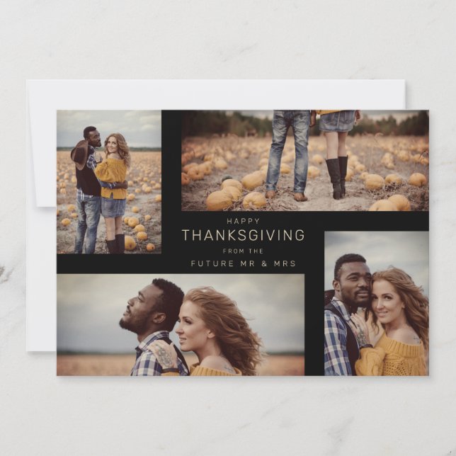 Happy Thanksgiving 4 Photos Wedding Save Date (正面)