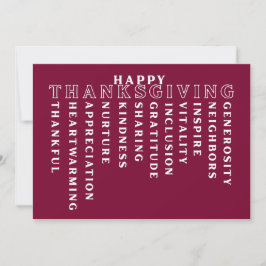 Happy Thanksgiving Acrostic Card シーズンカード