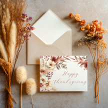 Happy Thanksgiving Autumn Border Card