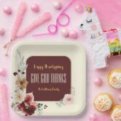 Happy Thanksgiving Autumn Flowers & Figs ペーパープレート (パーティー)