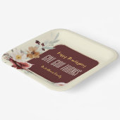 Happy Thanksgiving Autumn Flowers & Figs ペーパープレート (傾斜あり)