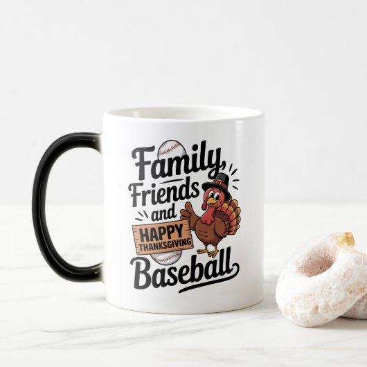 Happy Thanksgiving Autumn Leaves モーフィングマグカップ (ドーナツ)