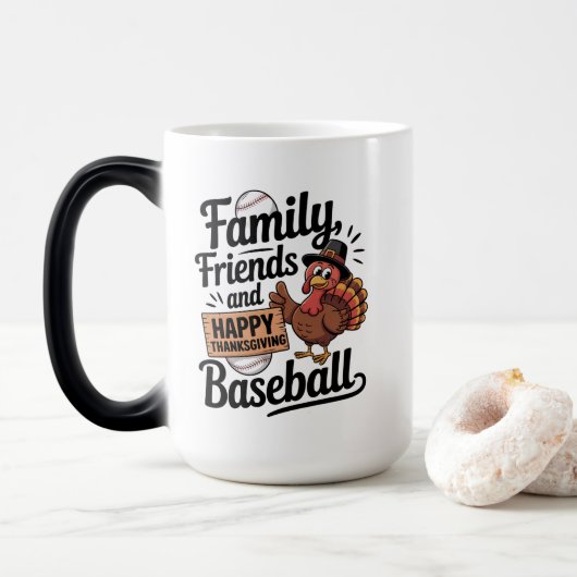 Happy Thanksgiving Autumn Leaves モーフィングマグカップ (ドーナツ)