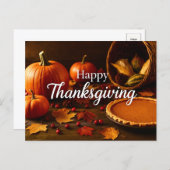 Happy Thanksgiving Autumn Postcard シーズンポストカード (正面/裏面)