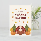 Happy Thanksgiving Autumn, Pumpkin & Turkey シーズンカード (スタンド正面)
