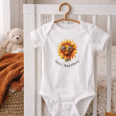Happy Thanksgiving Baby Sunflower Fall Kids ベビーボディスーツ