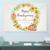 Happy Thanksgiving backdrop banner party family 横断幕 (トレードショー)