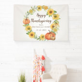 Happy Thanksgiving backdrop banner party family 横断幕 (インサイチュ)