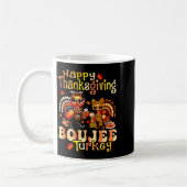 Happy Thanksgiving Boujee Turkey Leopard Boo-jee F コーヒーマグカップ (左)