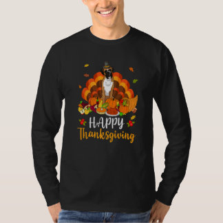Happy Thanksgiving Boxer Dog Turkey Pet Tシャツ