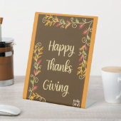 Happy Thanksgiving Brown Theme 台座サイン (インサイチュ)