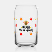 Happy Thanksgiving Can Glass Fall Drinkware ガラス缶 (正面)