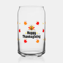 Happy Thanksgiving Can Glass Fall Drinkware ガラス缶