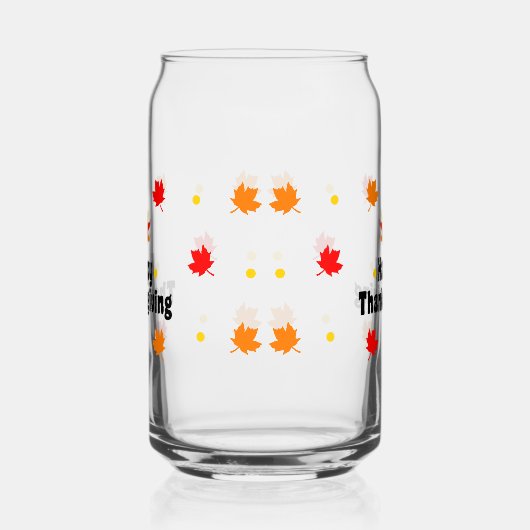 Happy Thanksgiving Can Glass Fall Drinkware ガラス缶 (左)