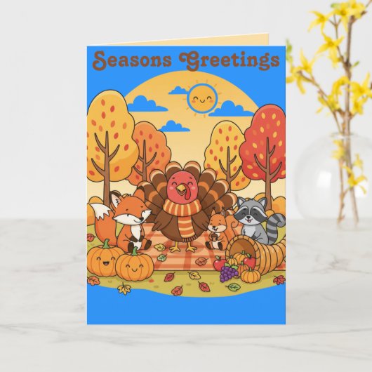 Happy Thanksgiving Card for Kids カード (黄色い花)