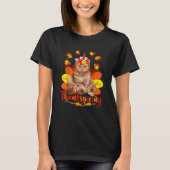 Happy Thanksgiving Cat Turkey Christmas Day Tee Tシャツ (正面)