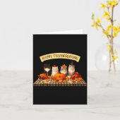 Happy Thanksgiving Cats Dinner Feast Fall Men Wome カード (黄色い花)