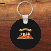 Happy Thanksgiving Cats Dinner Feast Fall Men Wome キーホルダー (正面)