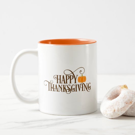 Happy Thanksgiving Coffee Mug ツートーンマグカップ (ドーナツ)